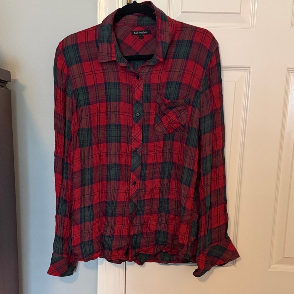 South Moon Under Women’s Christmas Flannel L